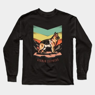 German Shepherd | Retro design for Dog Lovers Long Sleeve T-Shirt